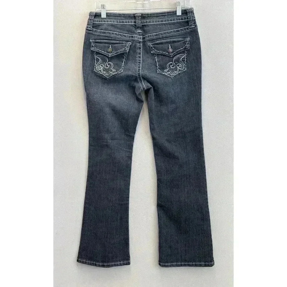 Ana A New Approach Jeans Women's Sz 6S Bootcut Mid Rise Embellished Pocket Demin - Picture 2 of 8